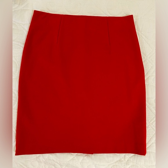 J.jill Small Red Ponte Knit Pencil Skirt - Picture 2 of 9